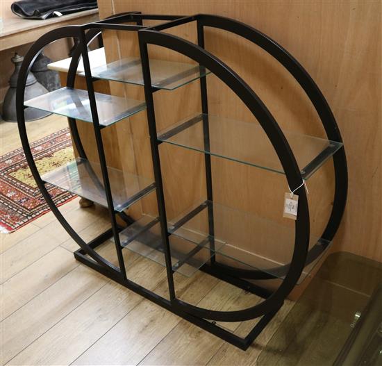 A set of modern Deco-style shelves W.128cm